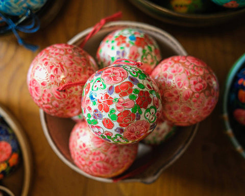 Crimson Flowers Bauble - Sprouts of Bristol