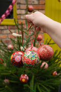 Crimson Flowers Bauble - Sprouts of Bristol