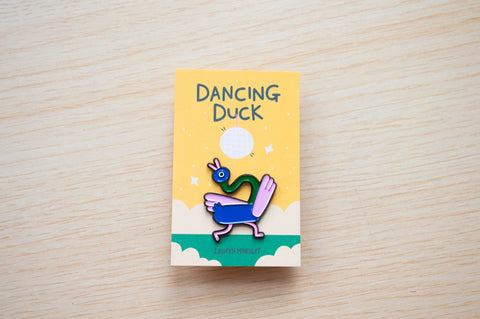 Dancing Duck Enamel Pin - Sprouts of Bristol