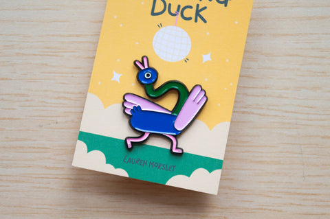 Dancing Duck Enamel Pin - Sprouts of Bristol