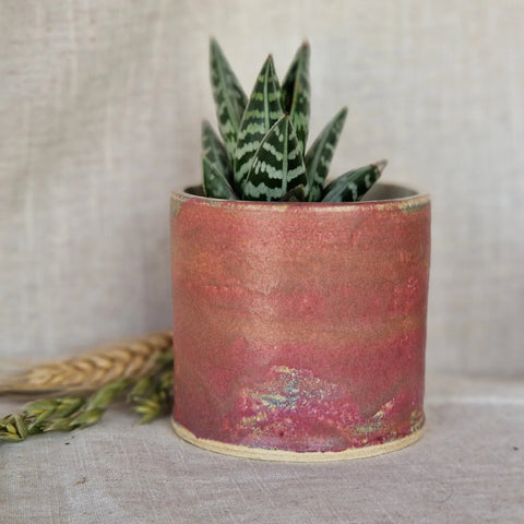 Dark Pink Handmade Ceramic Plant Pot - Sprouts of Bristol