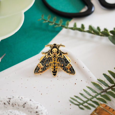 Death’s - head Hawkmoth Enamel Pin – Designed by Ferne Creative - Sprouts of Bristol