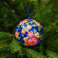 Deep Blue Florals Bauble - Sprouts of Bristol