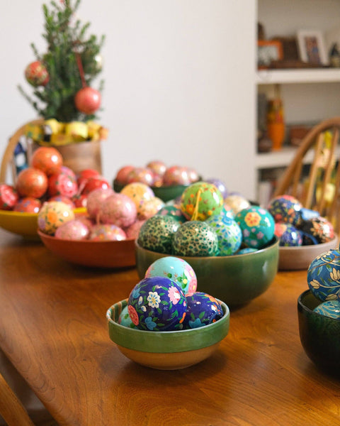 Deep Blue Florals Bauble - Sprouts of Bristol