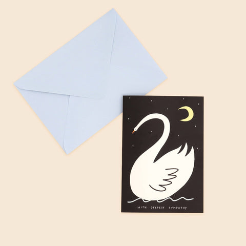 Delicate Swan Sympathy Card | Thinking Of You Card | A6 Greetings Card - Sprouts of Bristol