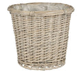 Delta Grey Woven Wicker Basket Planter Hire - Sprouts of Bristol
