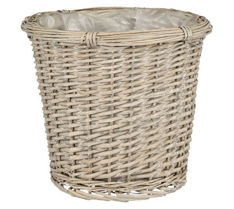 Delta Grey Woven Wicker Basket Planter Hire - Sprouts of Bristol
