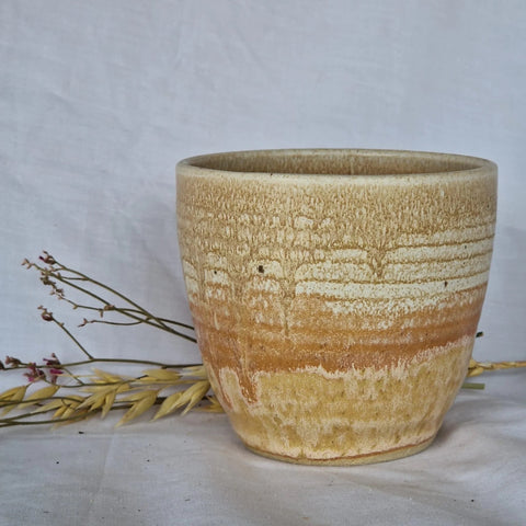 Dunes - Natural Orange, Brown & Cream Handmade Ceramic Plant Pot - Sprouts of Bristol