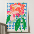 Electric Peony Risograph Print - Sprouts of Bristol