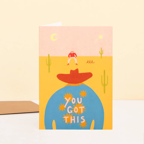 Fast Draw Cowboy You Got This Card | Motivational Card | A6 Greetings Card - Sprouts of Bristol