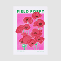 Field Poppy Flower Risograph Print - Sprouts of Bristol