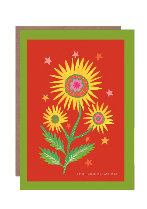 'Flower Burst 4' Greetings Card - Sprouts of Bristol