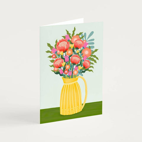 Flowers in Vase 3 Greetings Card - Sprouts of Bristol