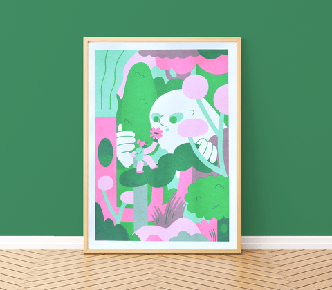 Forrest Friends A3 Risograph Print - Sprouts of Bristol