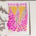 Foxglove Flower Risograph Print - Sprouts of Bristol
