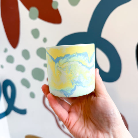 Fresh Water Blue Jesmonite Mini Pot [Beneath the Canopy RHS Collab] - Sprouts of Bristol