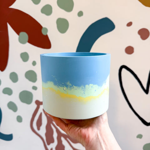 Fresh Water Blue Jesmonite Pot [Beneath the Canopy RHS Collab] - Sprouts of Bristol