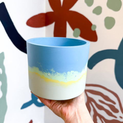 Fresh Water Blue Jesmonite Pot [Beneath the Canopy RHS Collab] - Sprouts of Bristol