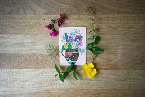 Gardener's Vase Greetings Card - Sprouts of Bristol