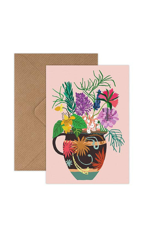 Gardener's Vase Greetings Card - Sprouts of Bristol