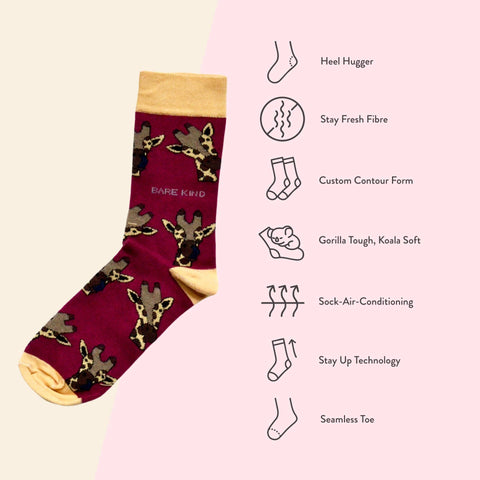 Giraffe Bamboo Socks - Sprouts of Bristol