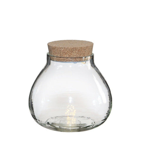 Glass Beaker with Batteries - Vessel / Vase with Cork Lid [Terrarium Supplies] - Sprouts of Bristol