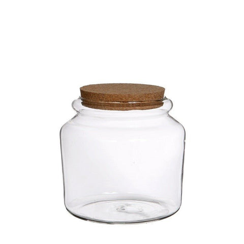 Glass Honey Pot - Vessel / Vase with Cork Lid [Terrarium Supplies] - Sprouts of Bristol