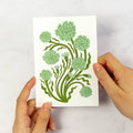 Green Carnation Botanical Greetings Card - Sprouts of Bristol