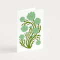 Green Carnation Botanical Greetings Card - Sprouts of Bristol