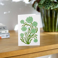 Green Carnation Botanical Greetings Card - Sprouts of Bristol