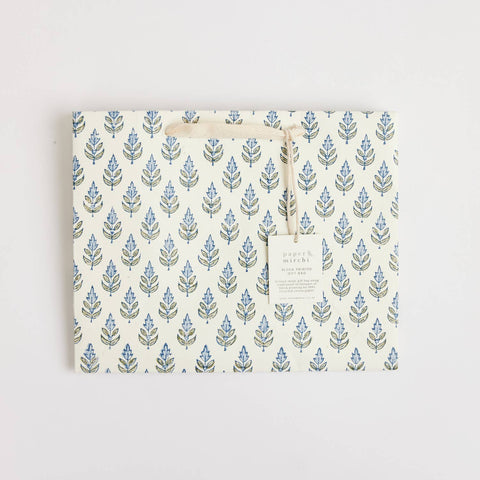 Hand Block Printed Gift Bags - Blue Stone - Sprouts of Bristol