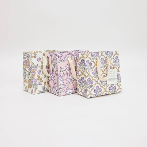 Hand Block Printed Gift Bags - Lavender - Sprouts of Bristol