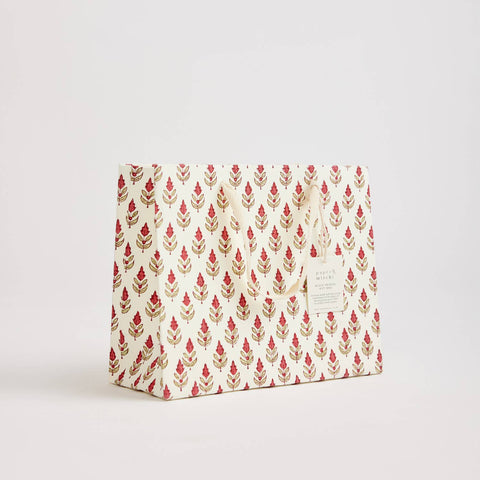 Hand Block Printed Gift Bags - Scarlet - Sprouts of Bristol