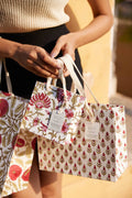 Hand Block Printed Gift Bags - Scarlet - Sprouts of Bristol