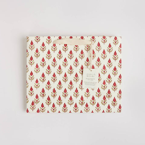 Hand Block Printed Gift Bags - Scarlet - Sprouts of Bristol