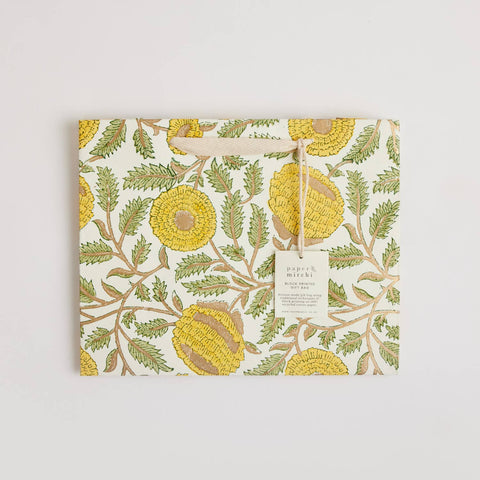 Hand Block Printed Gift Bags - Sunshine - Sprouts of Bristol