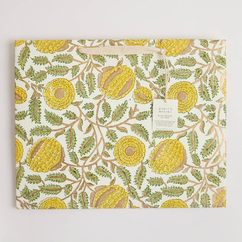 Hand Block Printed Gift Bags - Sunshine - Sprouts of Bristol