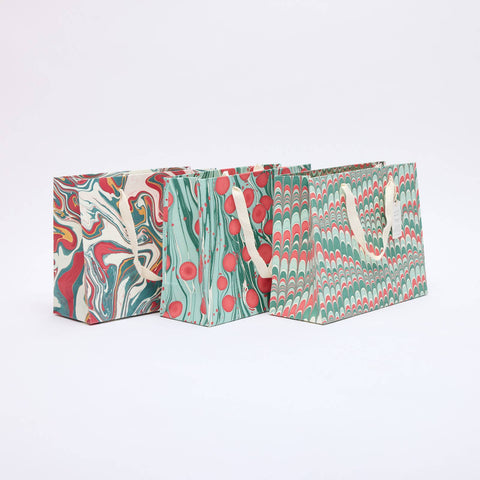 Hand Marbled Gift Bags - Christmas Splendour - Sprouts of Bristol