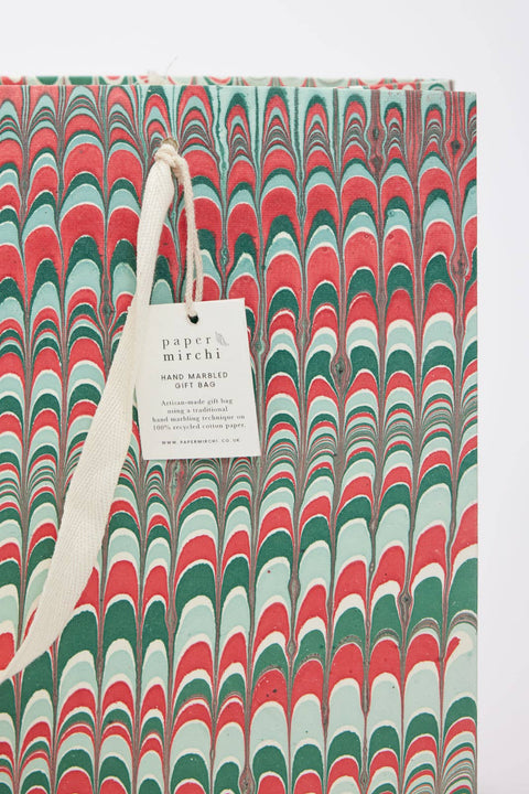 Hand Marbled Gift Bags - Christmas Splendour - Sprouts of Bristol