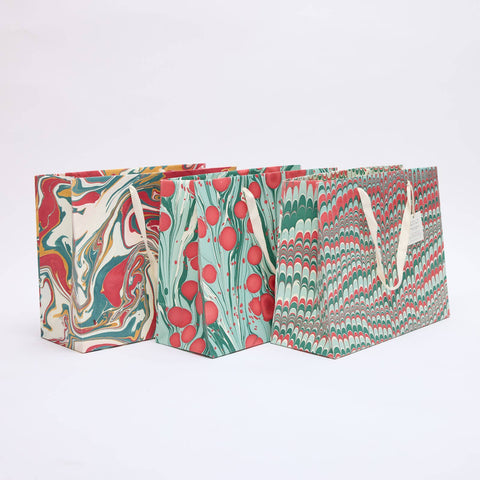 Hand Marbled Gift Bags - Christmas Splendour - Sprouts of Bristol