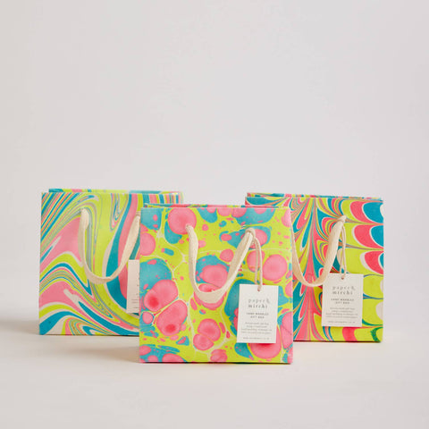 Hand Marbled Gift Bags - Neon - Sprouts of Bristol