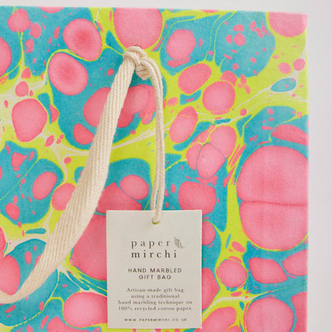 Hand Marbled Gift Bags - Neon - Sprouts of Bristol