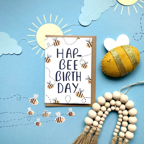 Happy Bee Birthday Greetings Card - Sprouts of Bristol