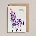 Happy Birthday Zebra Confetti Pets Greetings Card - Sprouts of Bristol