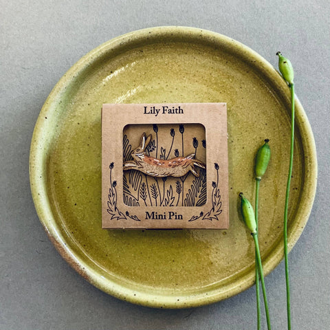 Hare Mini Pin Brooch - Sprouts of Bristol