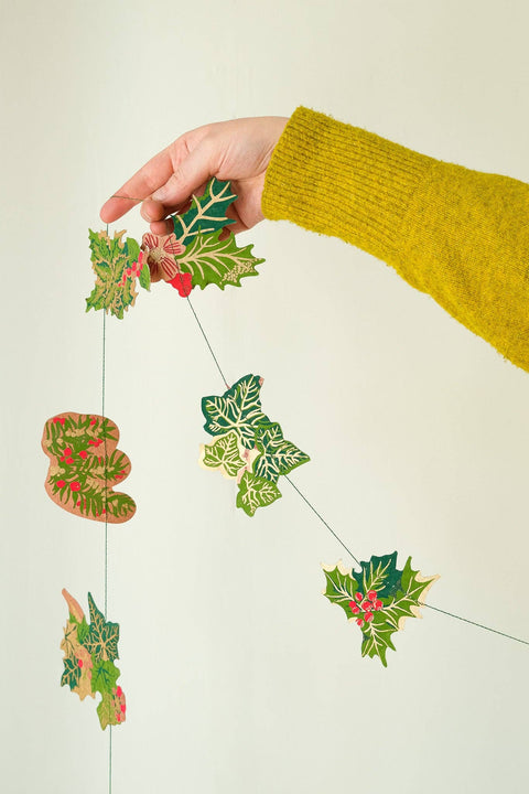 Holly and Ivy Sewn Garland - Sprouts of Bristol