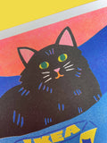 Ikea Bag Cat Risograph A3 Print - Sprouts of Bristol