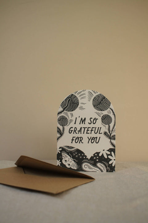 'I'm So Grateful For You' Thank You Greetings Card - Sprouts of Bristol