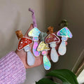 Iridescent Stained Glass Mushroom Hanging Decoration - Sprouts of Bristol