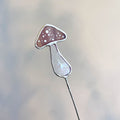 Iridescent Stained Glass Mushroom Suncatcher Plant Stake - Sprouts of Bristol